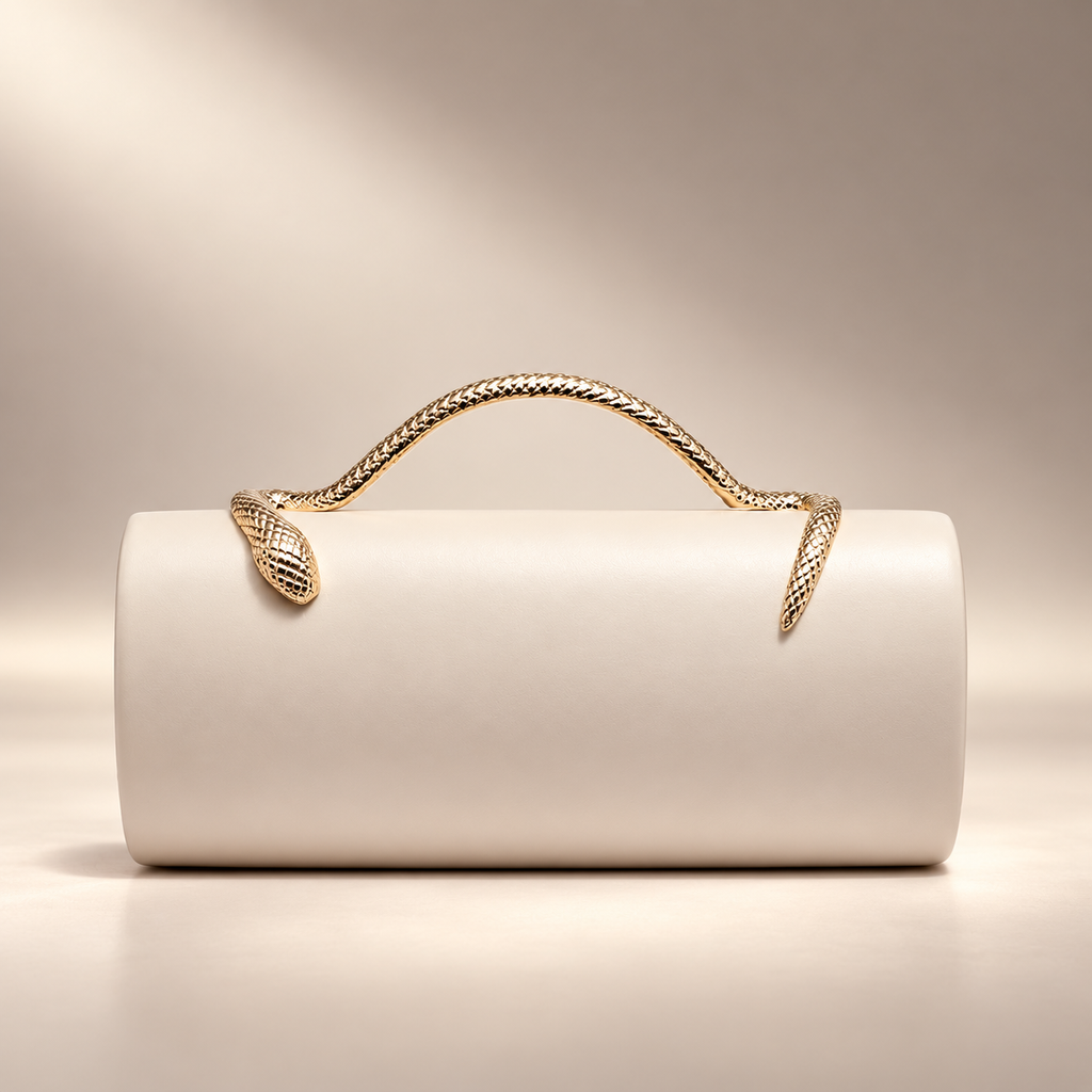 Serafina Snake Handle Cylinder Evening Clutch