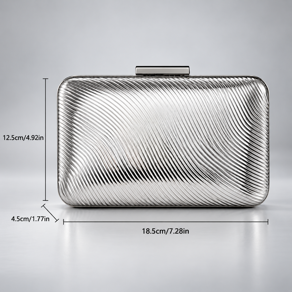 Lucia Metallic Wave Clutch Evening Bag
