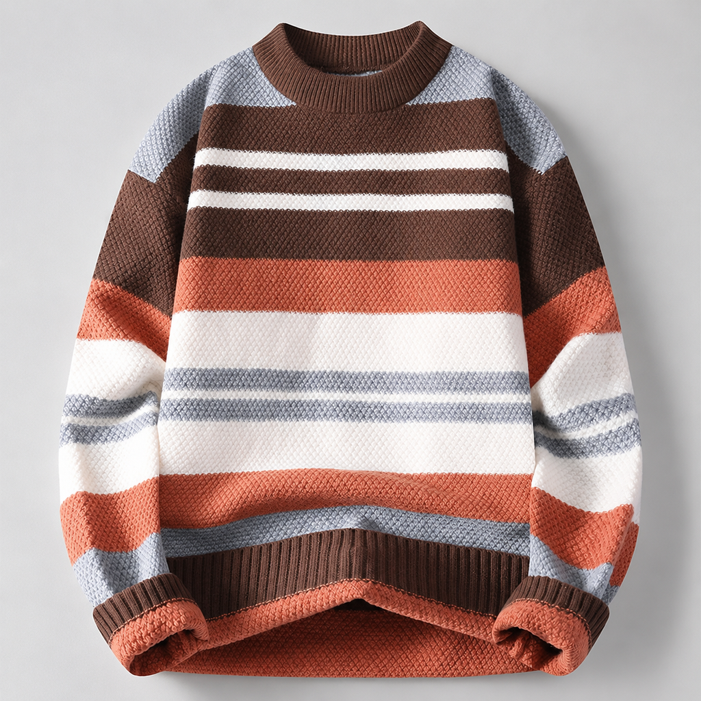 Sawyer Men’s Textured Striped Crewneck Sweater