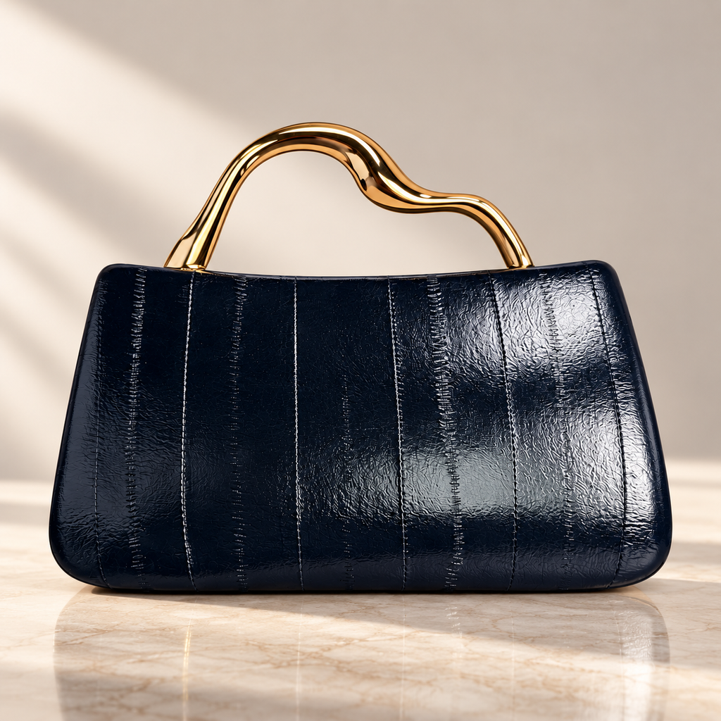 Camille Sculpted Handle Paneled Handbag