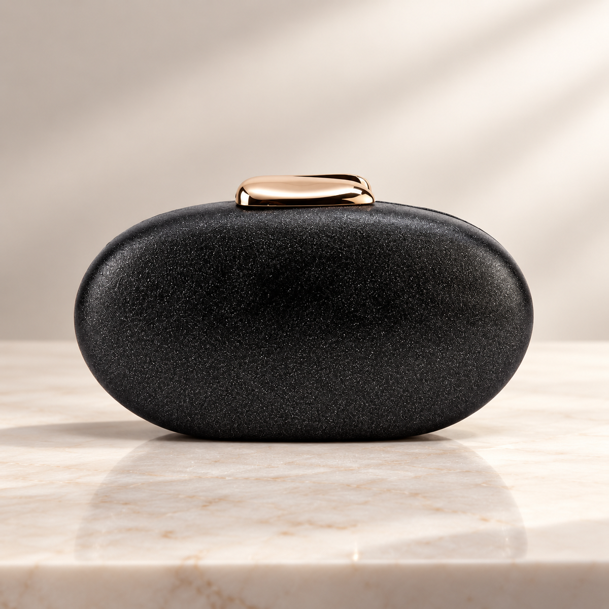Vivienne Metallic Oval Evening Clutch with Gold-Tone