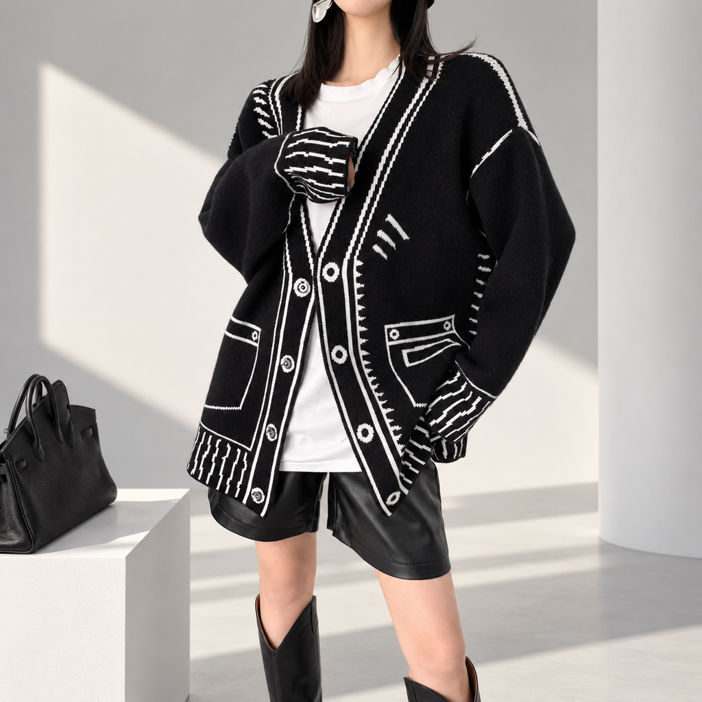 Margot Women’s Contrast Knit Cardigan