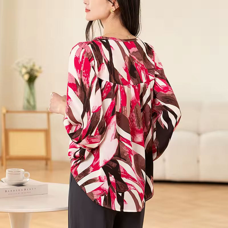 Zoe Retro Print Blouse