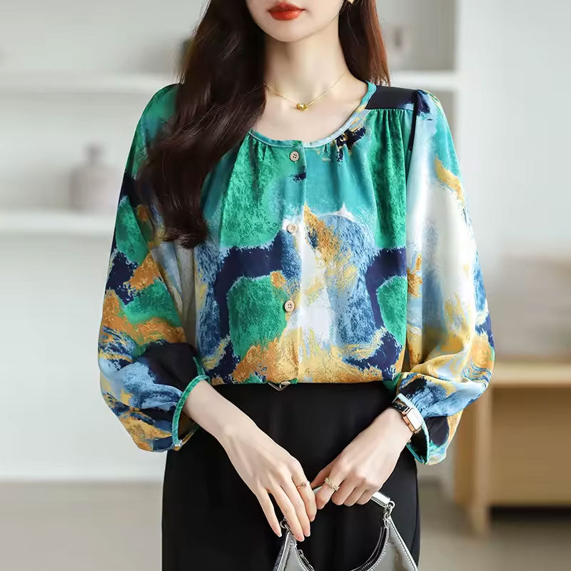 Zoe Retro Print Blouse