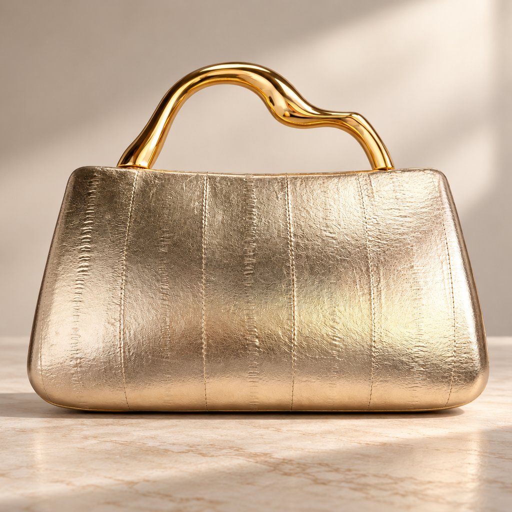 Camille Sculpted Handle Paneled Handbag