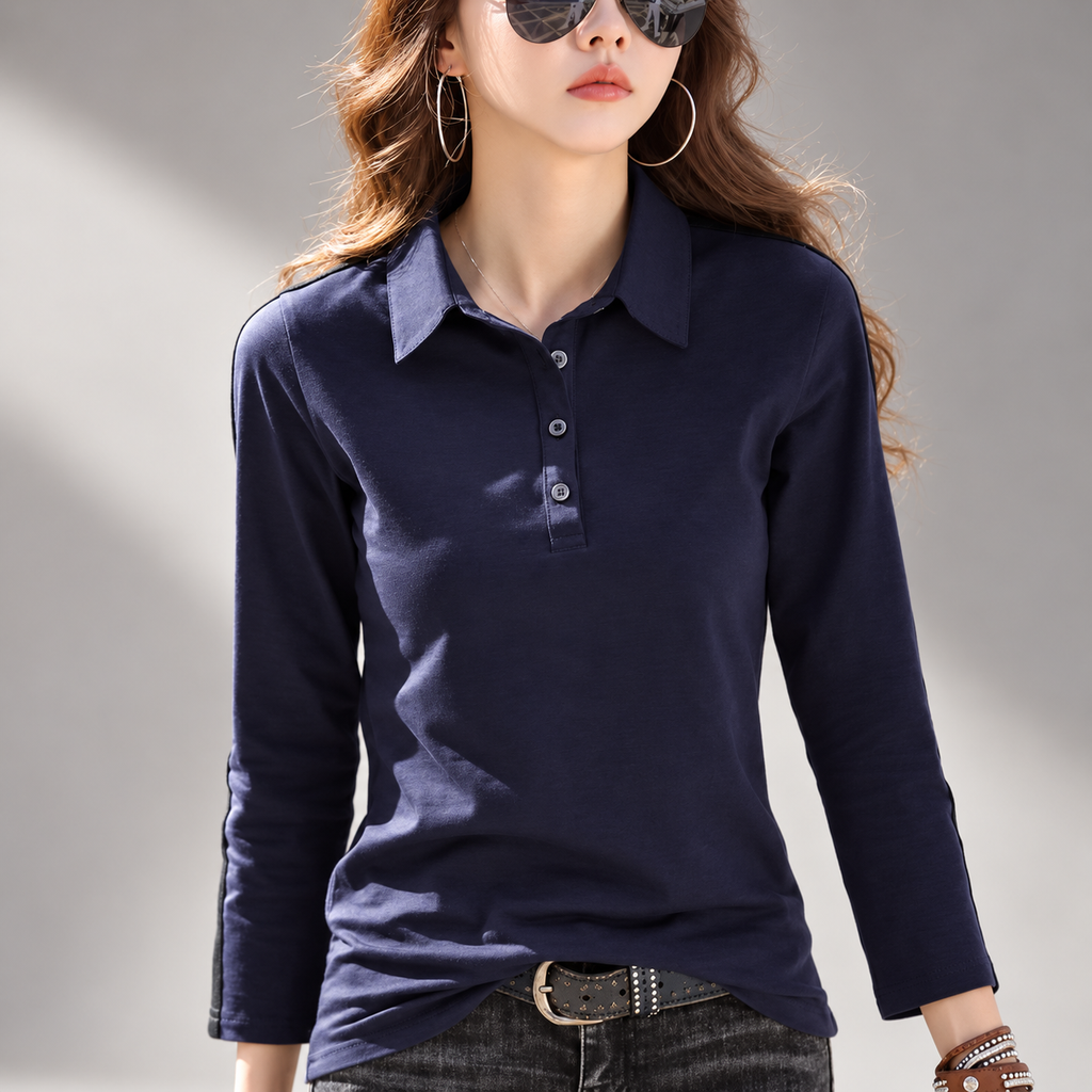 Elena Women’s Long Sleeve Polo Shirt