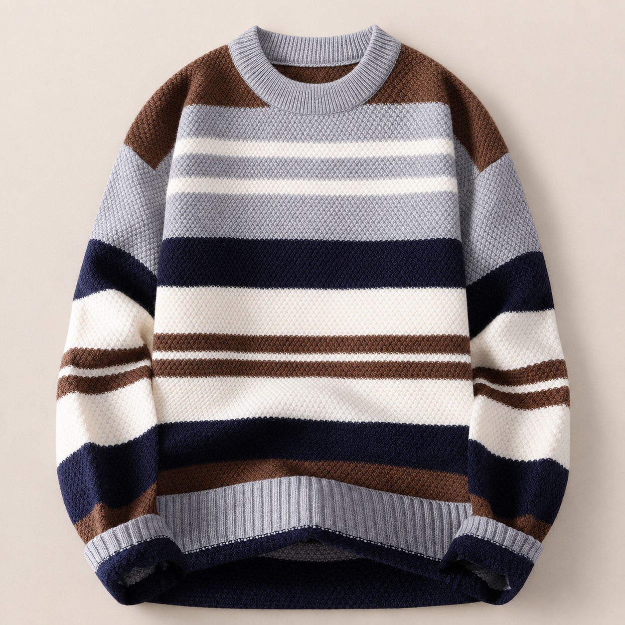 Sawyer Men’s Textured Striped Crewneck Sweater