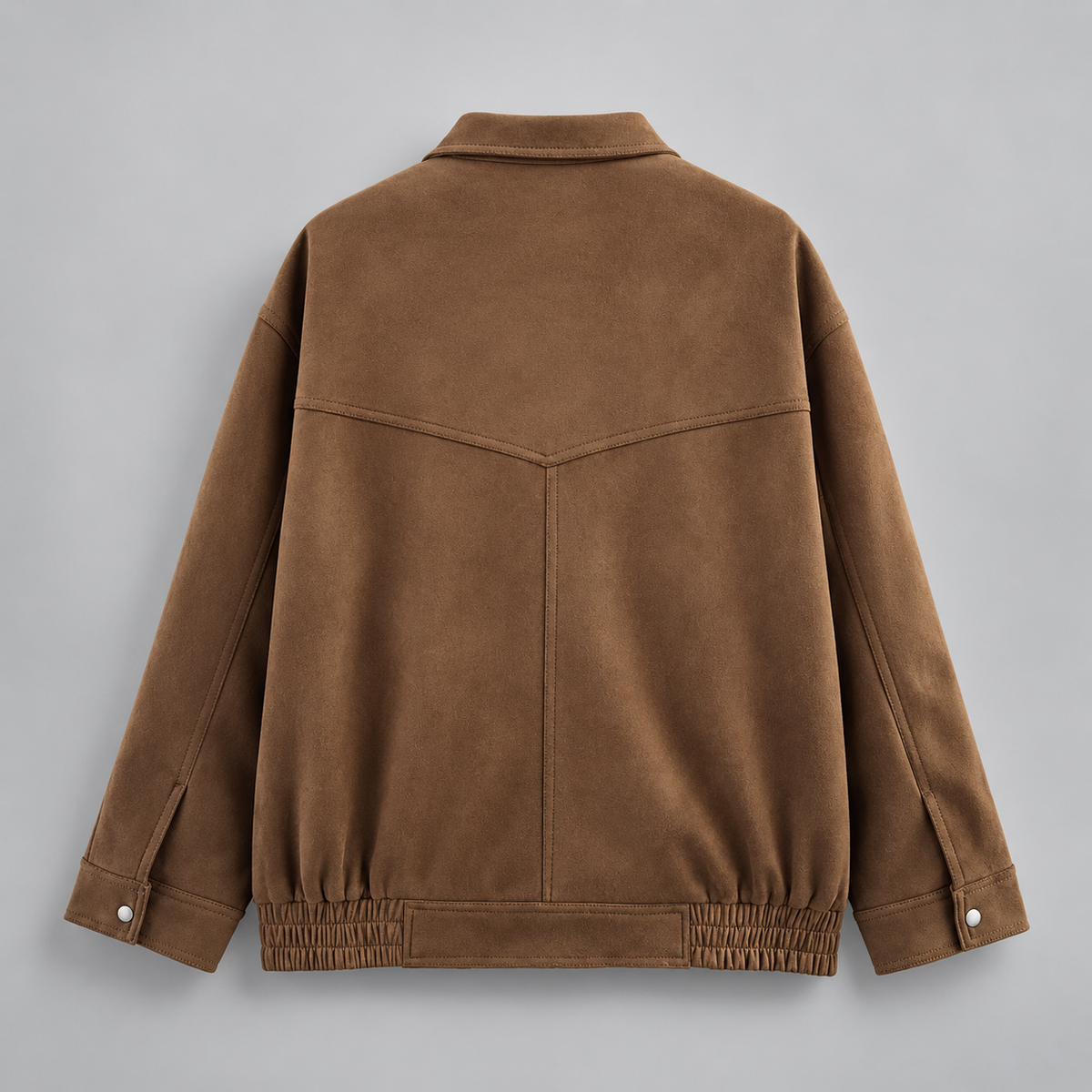Bennett Women’s Faux Suede Utility Jacket – Relaxed Fit Snap-Front Bomber