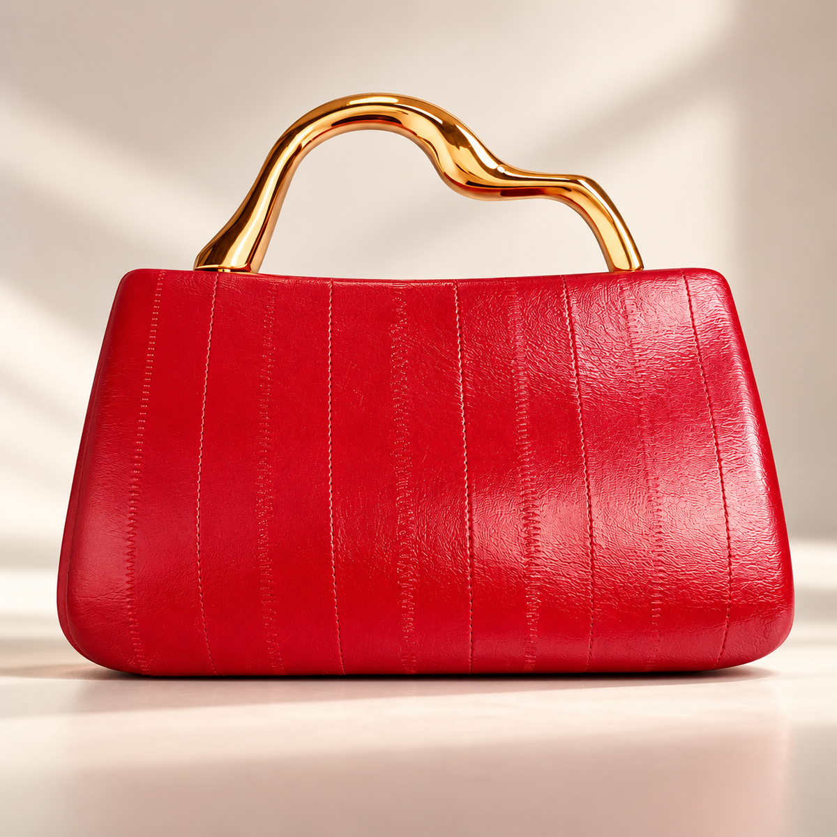 Camille Sculpted Handle Paneled Handbag