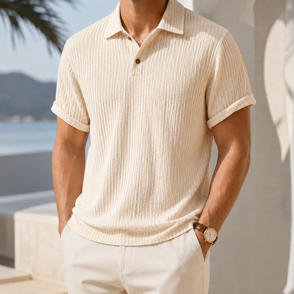 Remington Men's Waffle Knit Polo Shirt