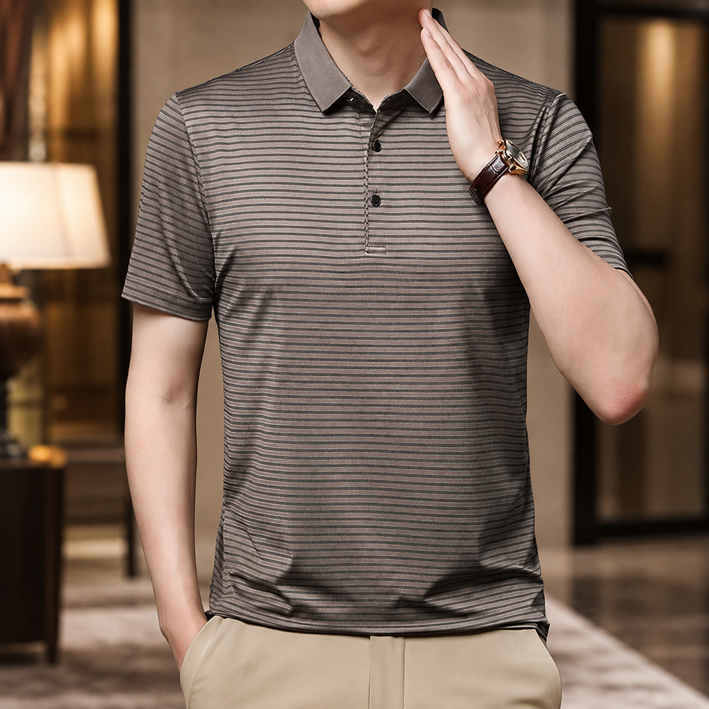 Harrison Men’s Striped Polo Shirt