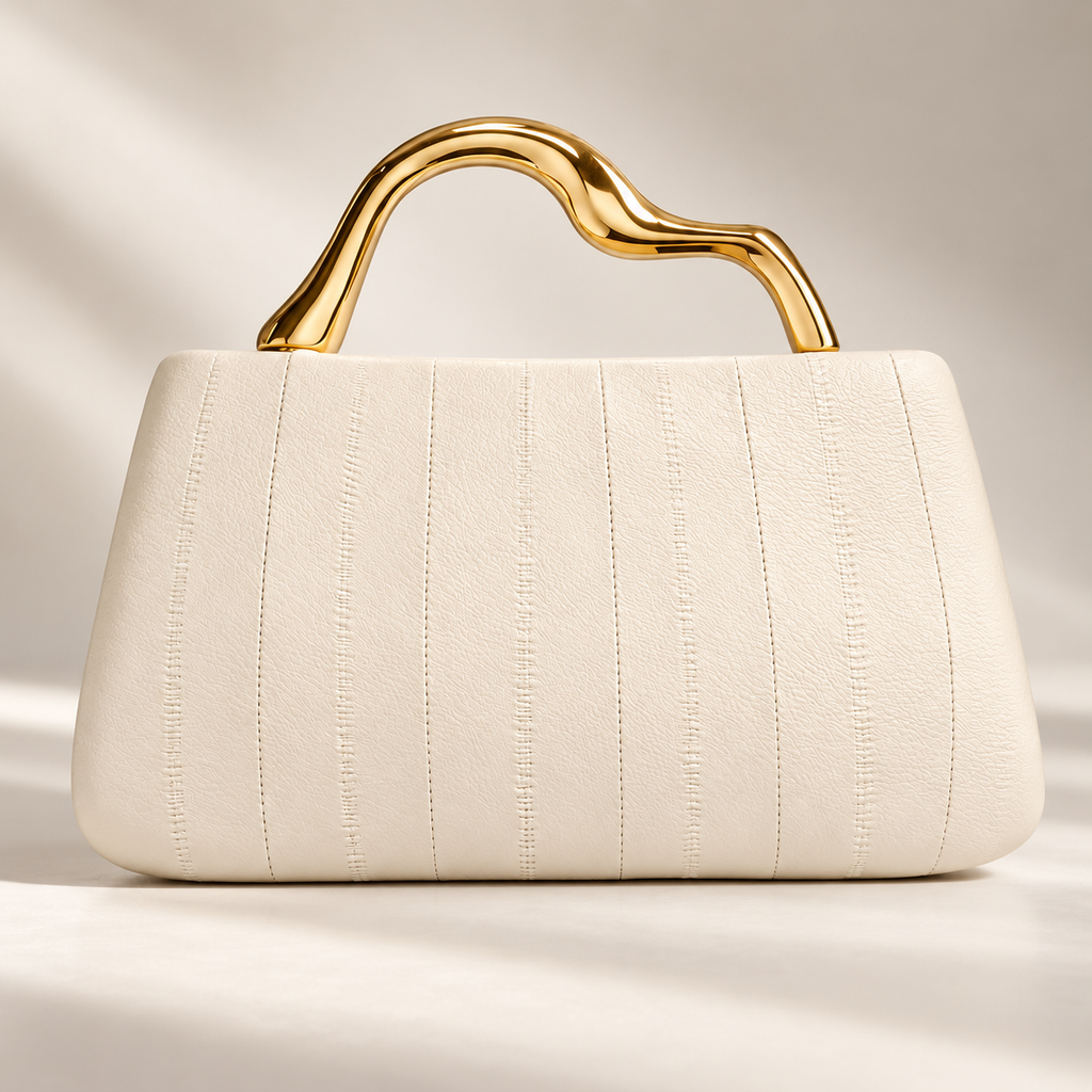 Camille Sculpted Handle Paneled Handbag