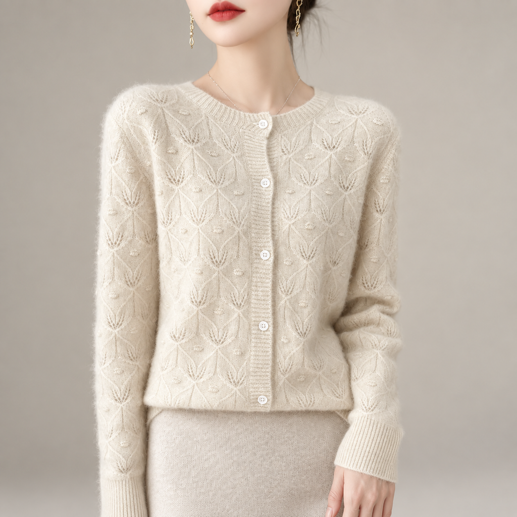 Elodie Women’s Textured Openwork Knit Cardigan