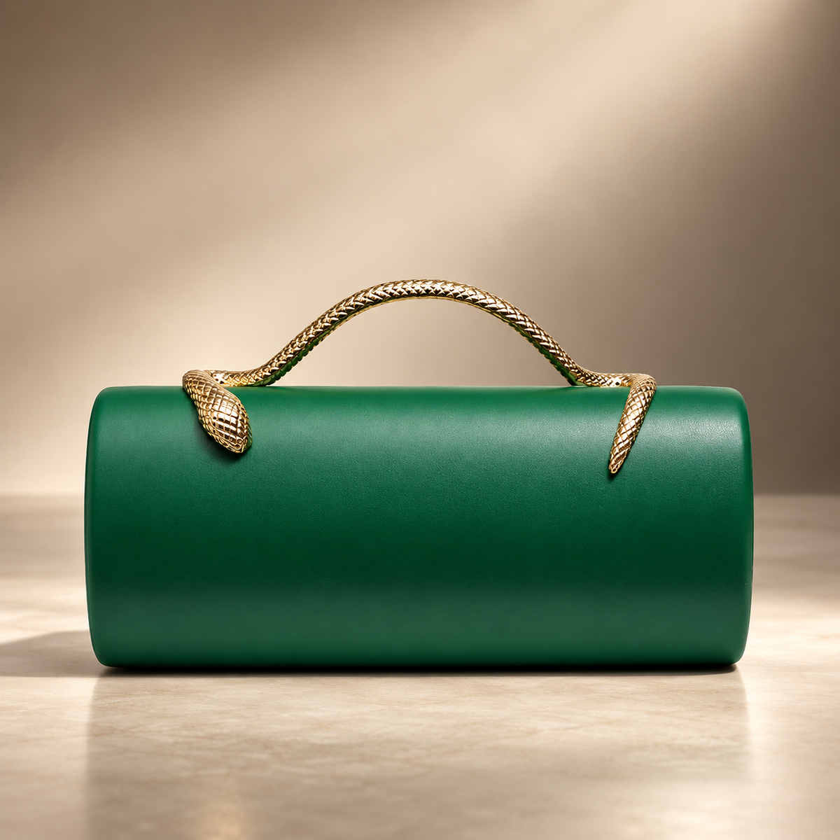 Serafina Snake Handle Cylinder Evening Clutch
