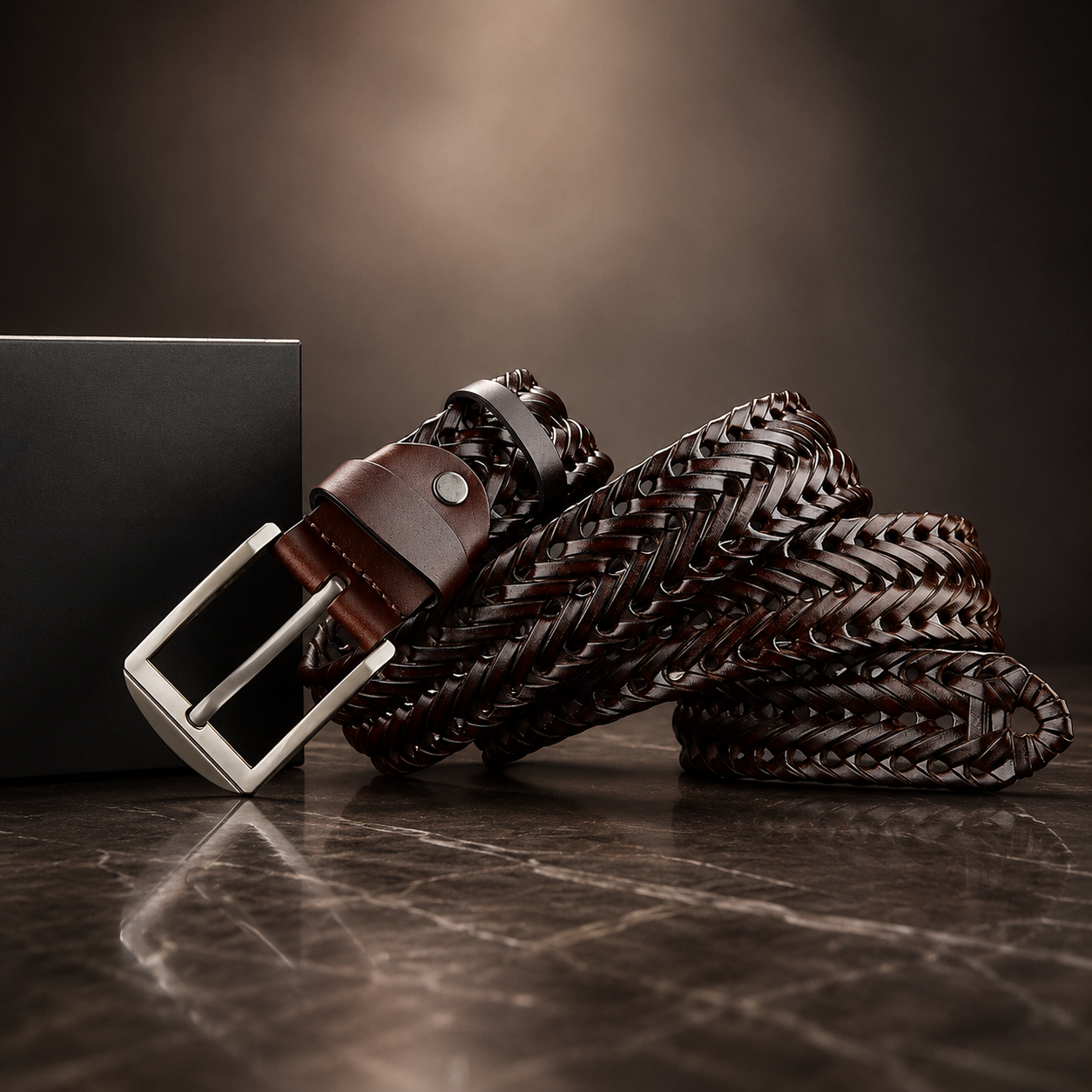 Marco Men’s Braided Cowhide Leather Belt