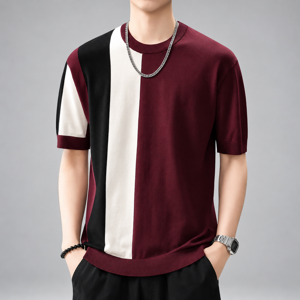 Hartford Men's Color Block Short Sleeve Knit Shirt