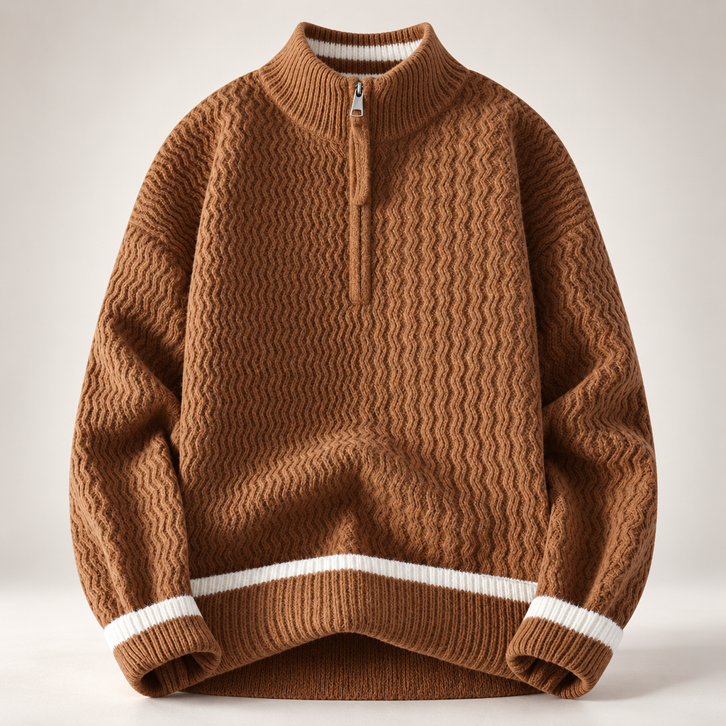 Heritage Men’s Textured Knit Half-Zip Sweater