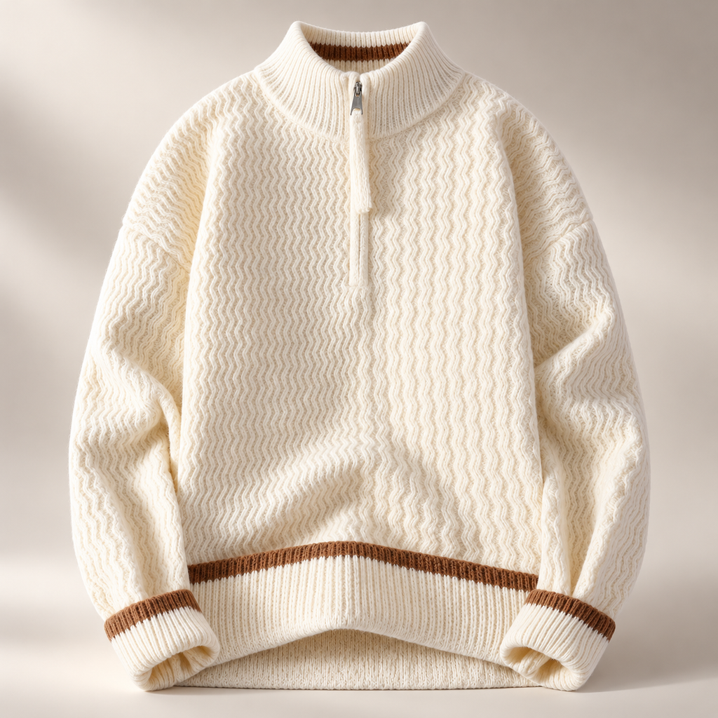 Heritage Men’s Textured Knit Half-Zip Sweater