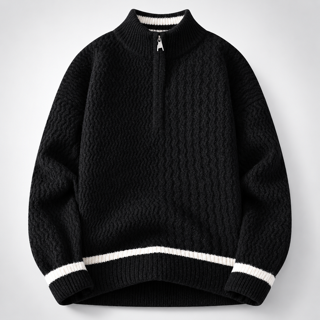 Heritage Men’s Textured Knit Half-Zip Sweater