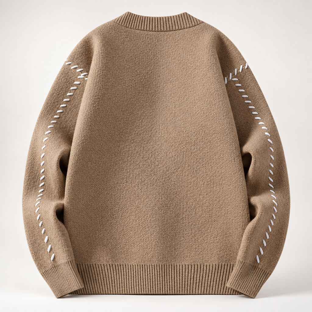 Ronnie Men's Whipstitch Button-Front Knit Cardigan