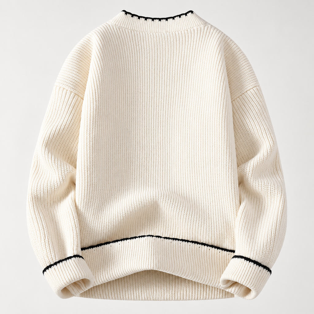 Everett Men's Ribbed Henley Knit Sweater
