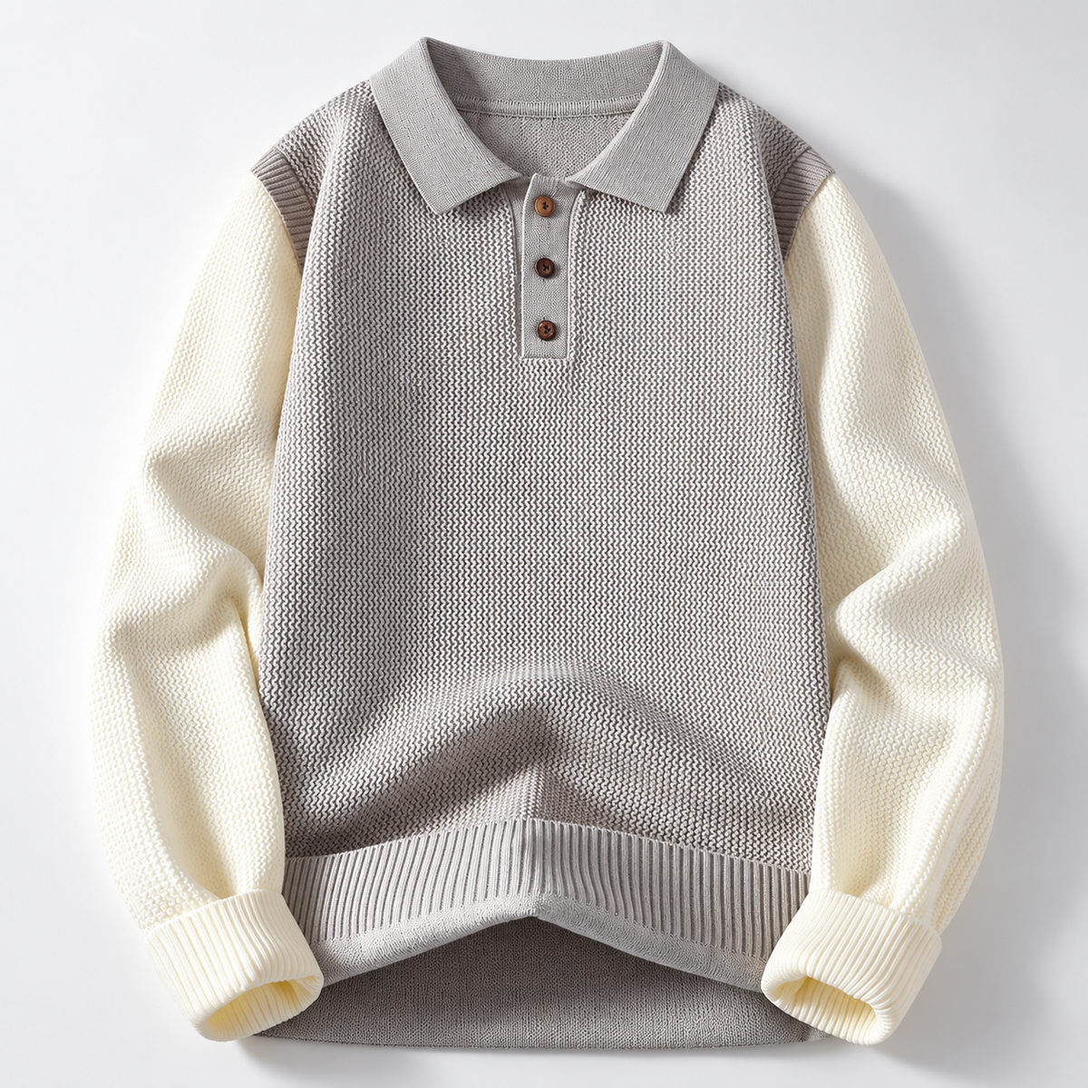 Ryder Men’s Colorblock Contrast Knit Polo Sweater