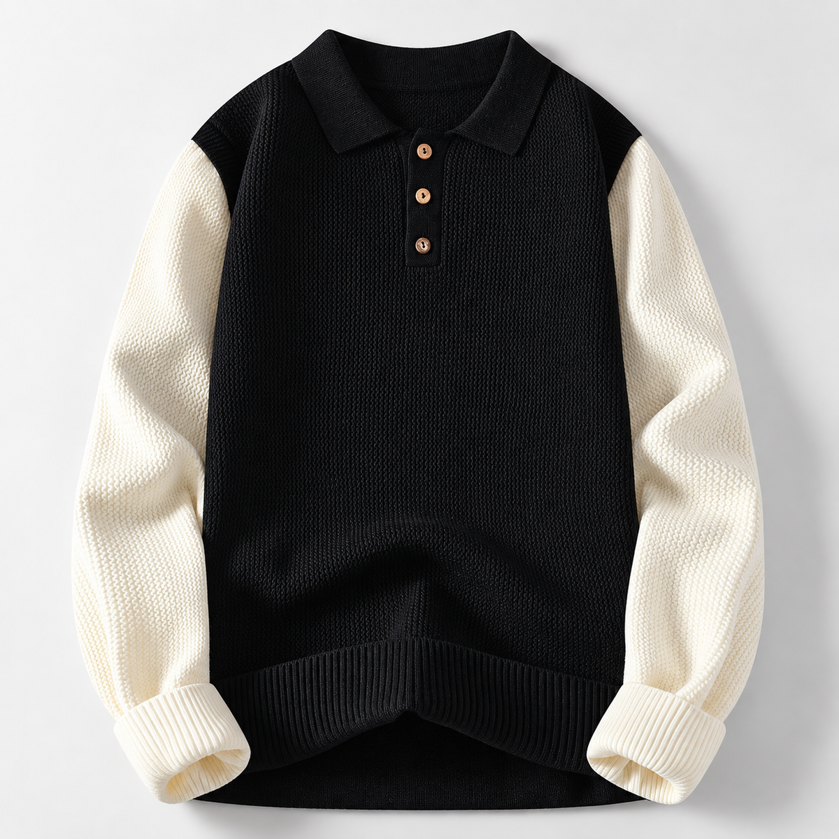 Ryder Men’s Colorblock Contrast Knit Polo Sweater