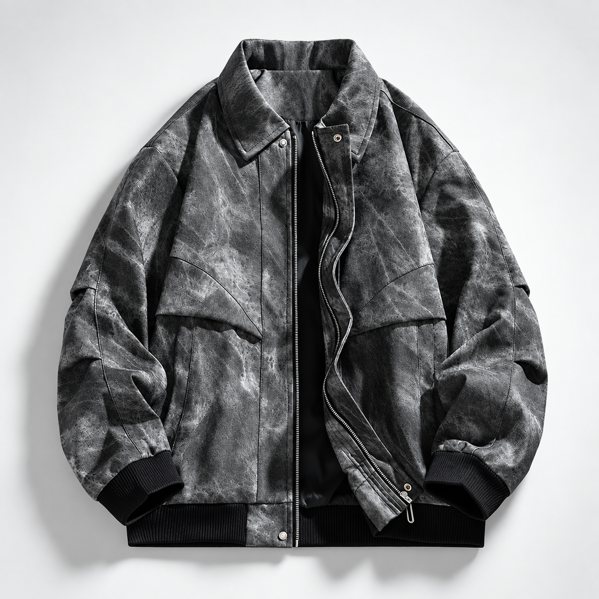 Raffaele Vintage-Wash Zip Bomber Jacket
