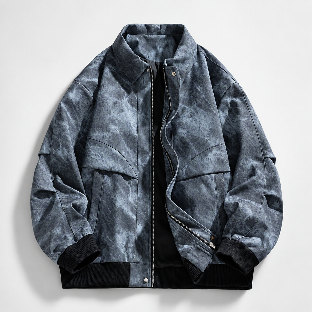 Raffaele Vintage-Wash Zip Bomber Jacket