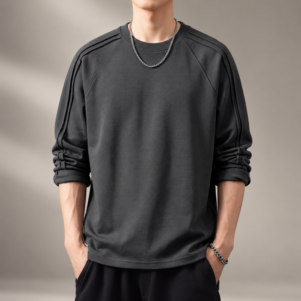 Matteo Men's Premium Raglan Crewneck Long Sleeve Sweatshirt
