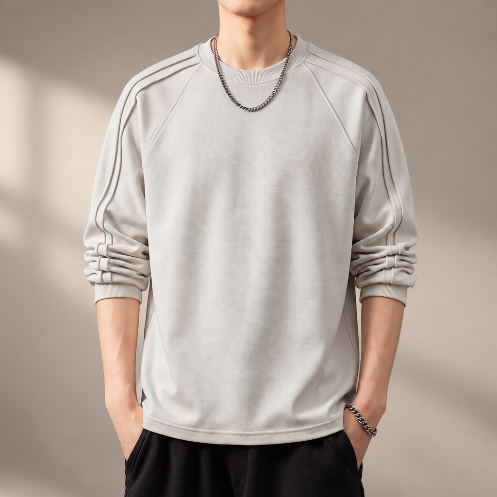 Matteo Men's Premium Raglan Crewneck Long Sleeve Sweatshirt