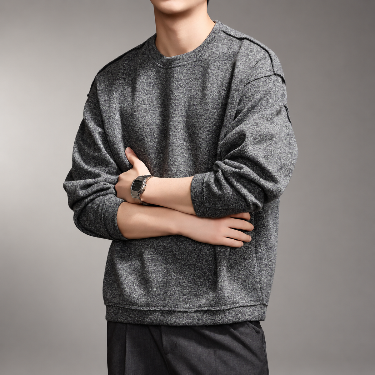 Aaron Men’s Relaxed Marled Crewneck Pullover