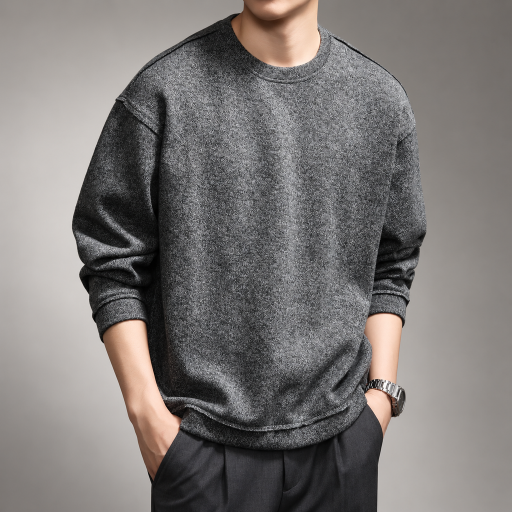 Aaron Men’s Relaxed Marled Crewneck Pullover