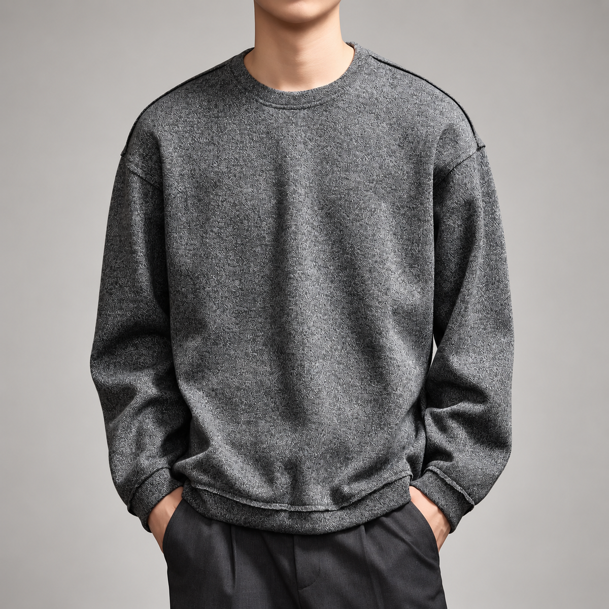 Aaron Men’s Relaxed Marled Crewneck Pullover
