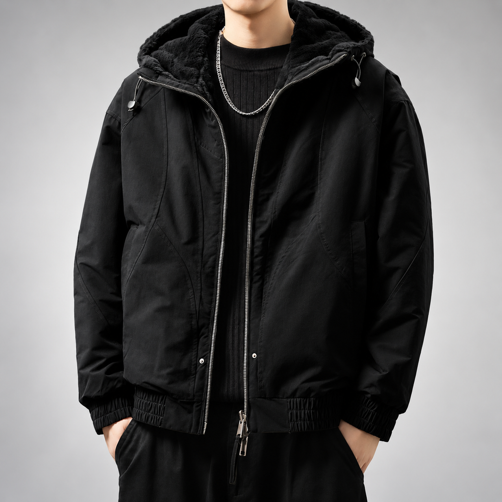 Lorenzo Men’s Fleece-Lined Casual Hooded Jacket