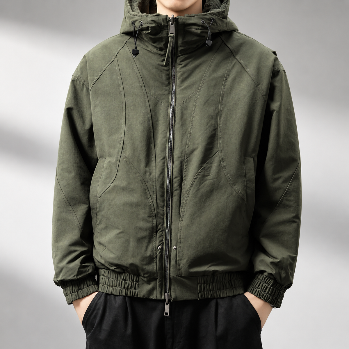 Lorenzo Men’s Fleece-Lined Casual Hooded Jacket
