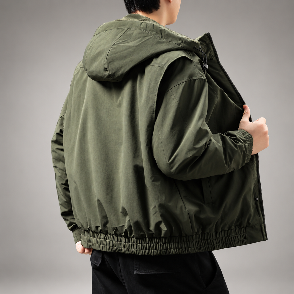 Lorenzo Men’s Fleece-Lined Casual Hooded Jacket
