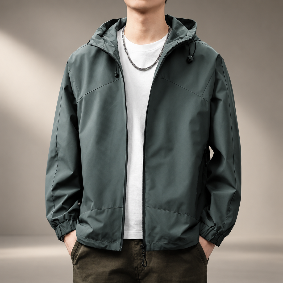 Ricci Men’s Lightweight Hooded Zip Jacket