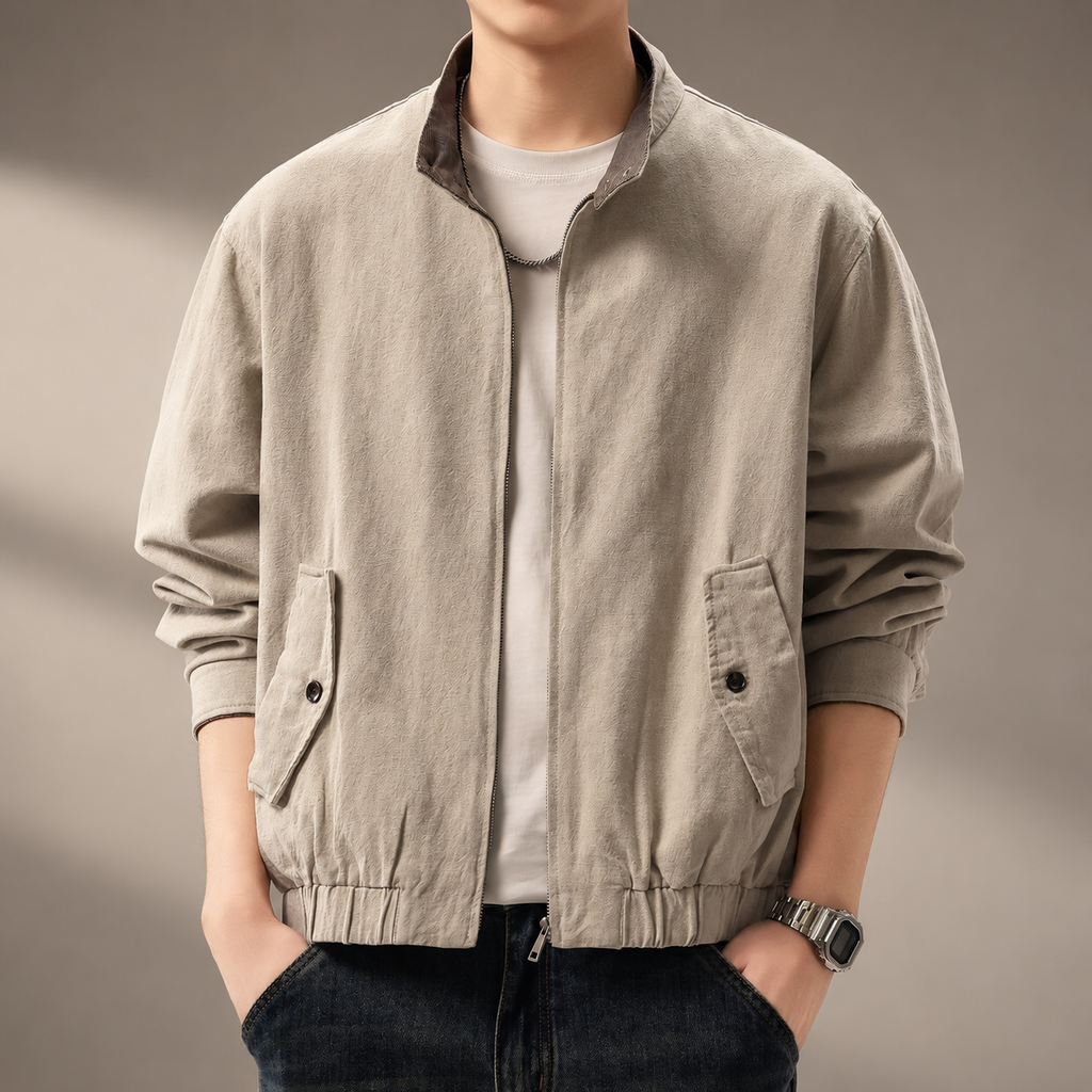 Zion Men’s Lightweight Stand Collar Zip Jacket