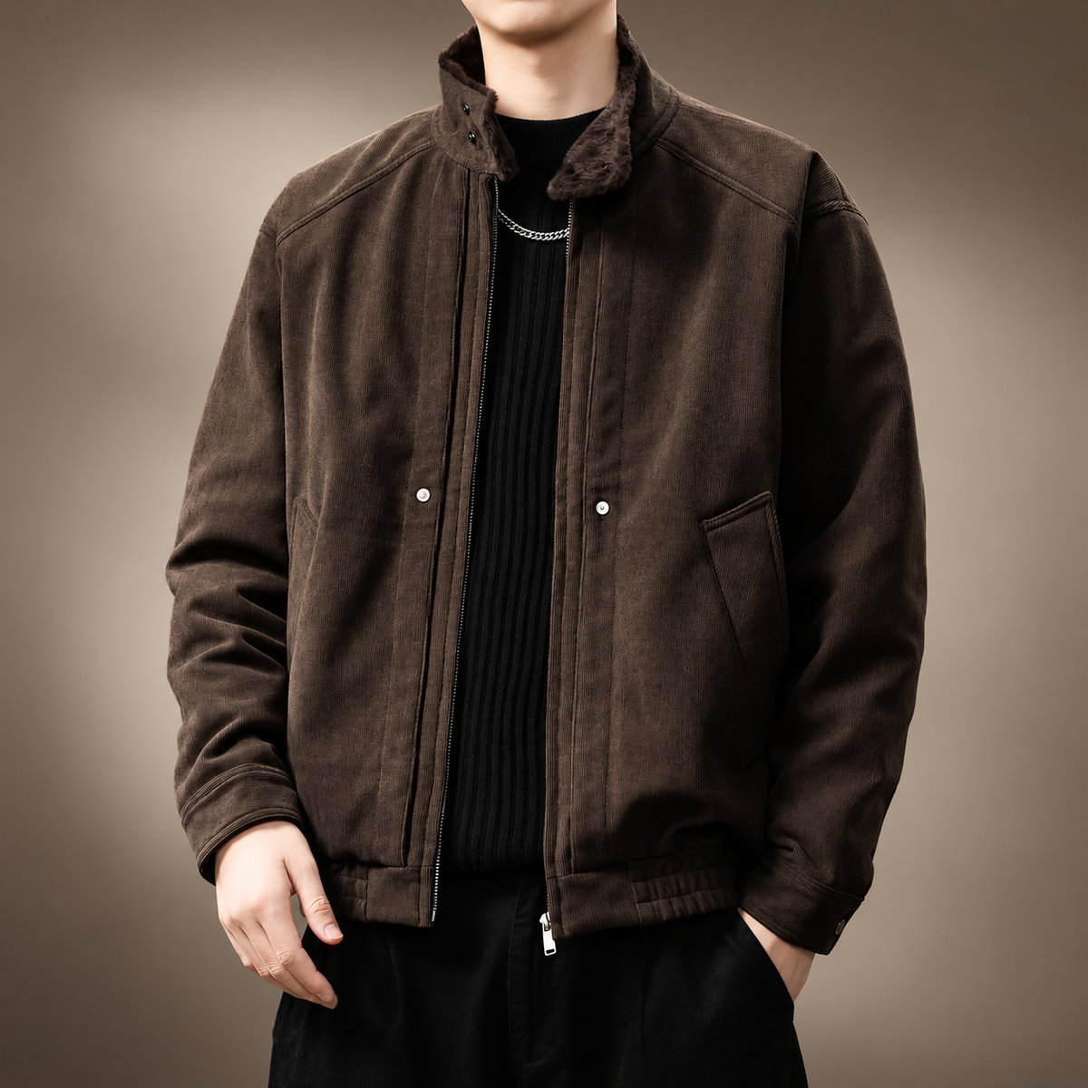 Henbury Men's Casual Textured Jacket