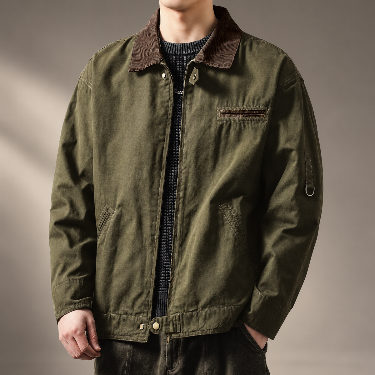 Harrison Men’s Corduroy Collar Utility Jacket