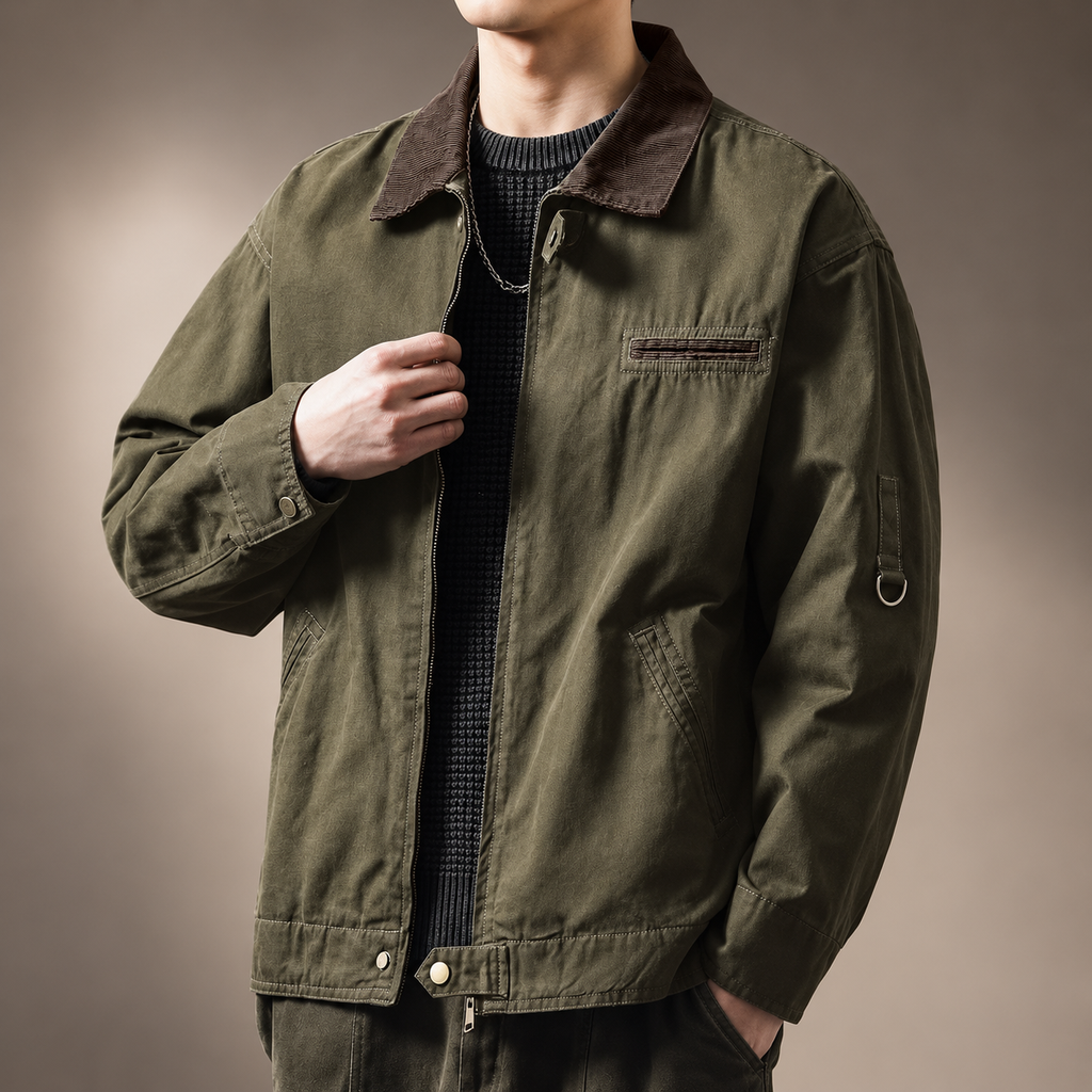 Harrison Men’s Corduroy Collar Utility Jacket