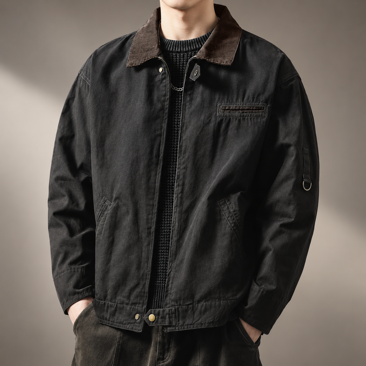Harrison Men’s Corduroy Collar Utility Jacket