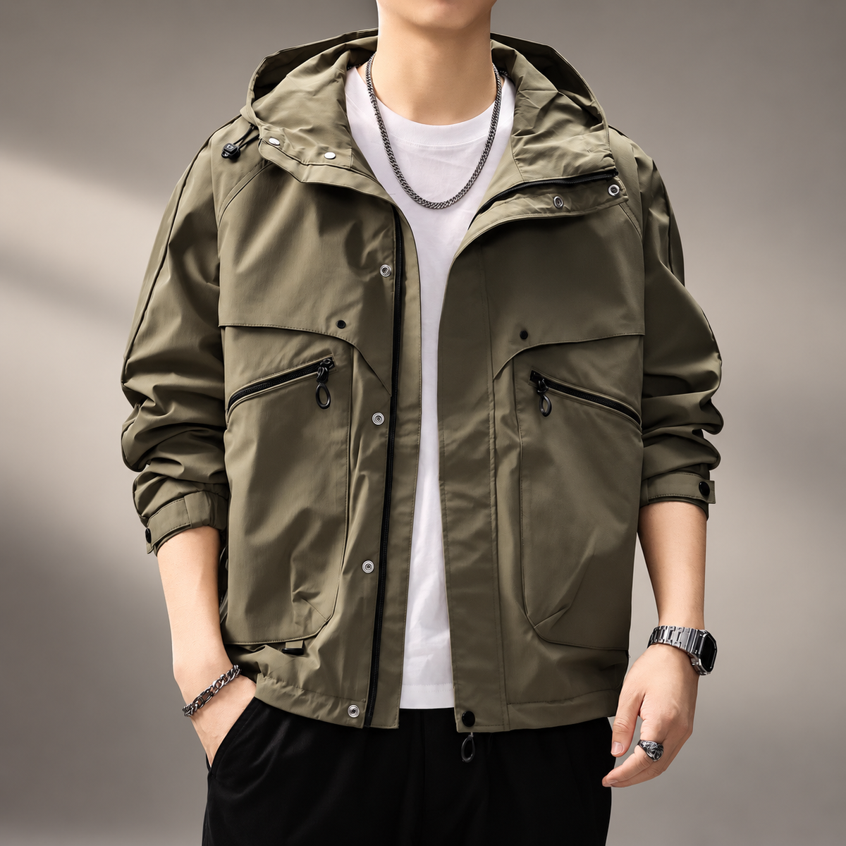 Adrian Men’s Hooded Utility Jacket
