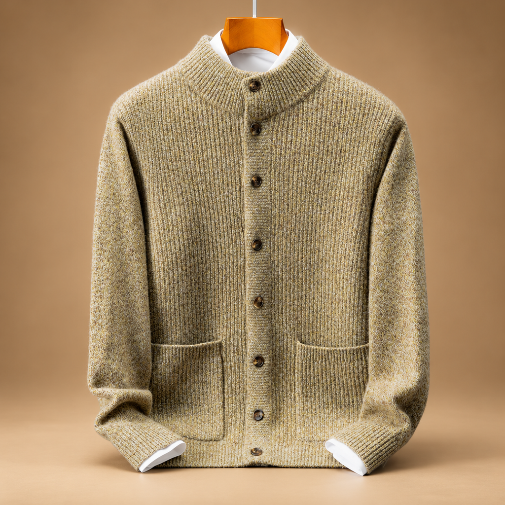 Everett Men’s Marled Knit Button-Front Cardigan Sweater