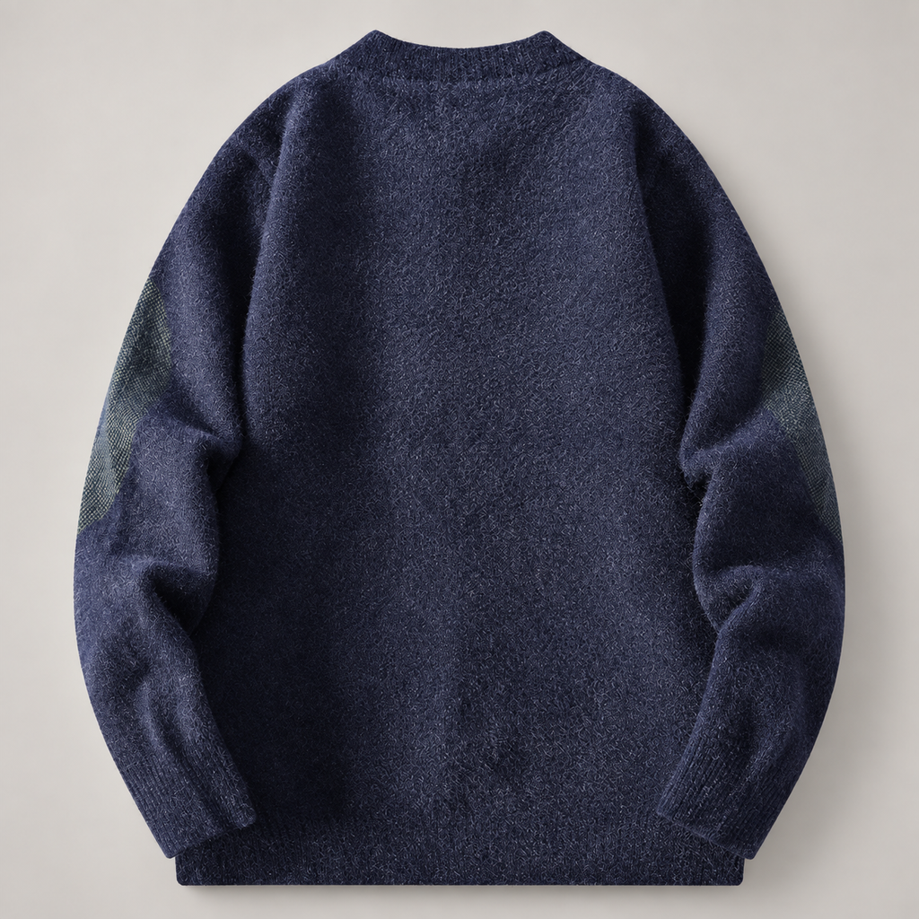 Julian Geometric Pattern Zip-Up Knit Cardigan Sweater