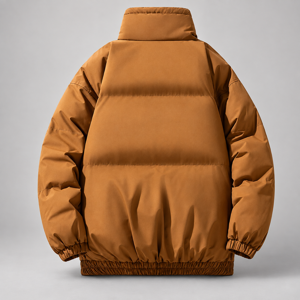 Ellis Quilted Puffer Jacket with High Collar and Zip Front