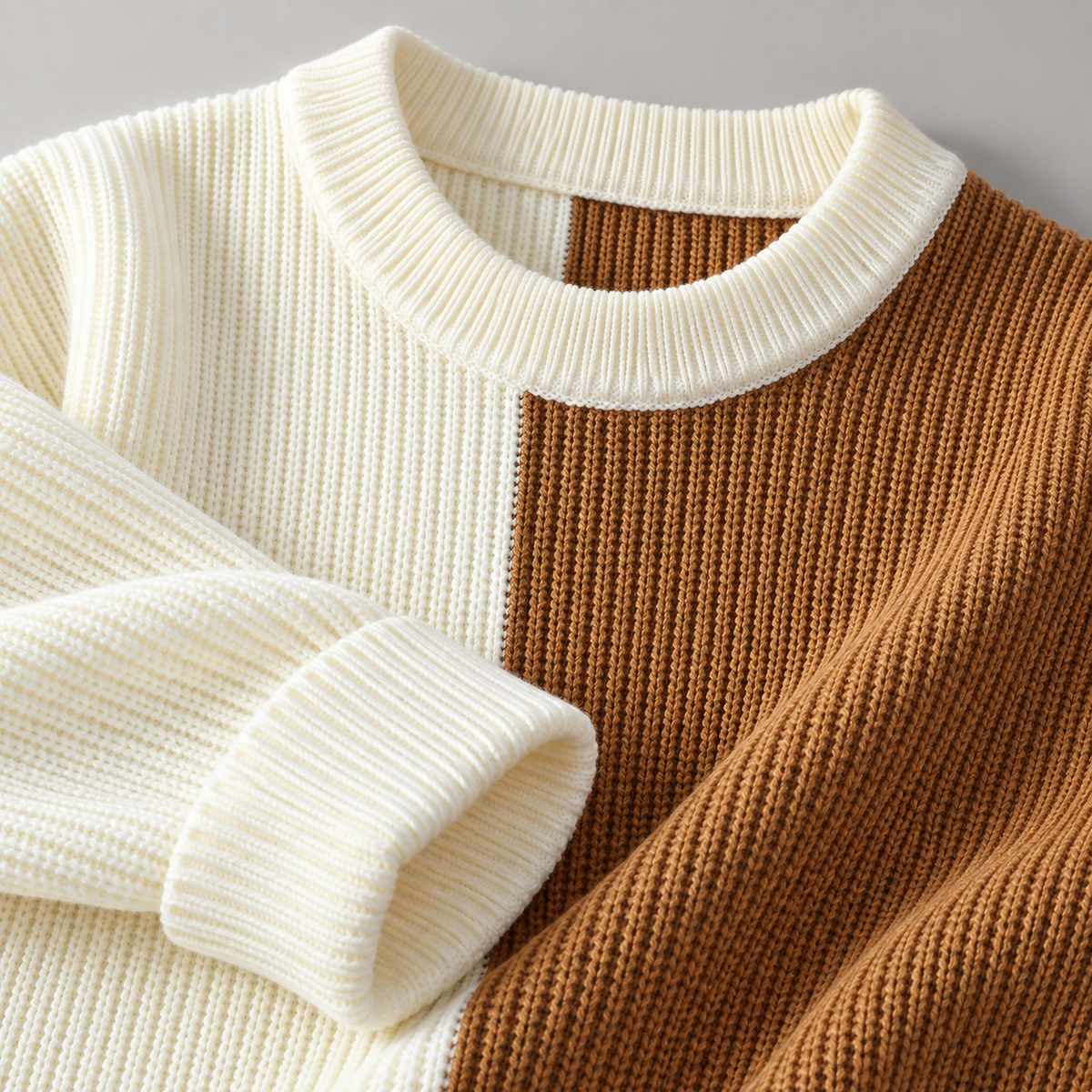 Felix Colorblock Ribbed Knit Crewneck Sweater