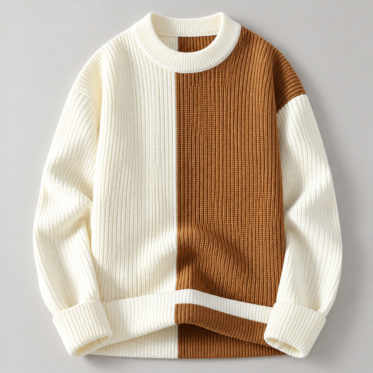 Felix Colorblock Ribbed Knit Crewneck Sweater