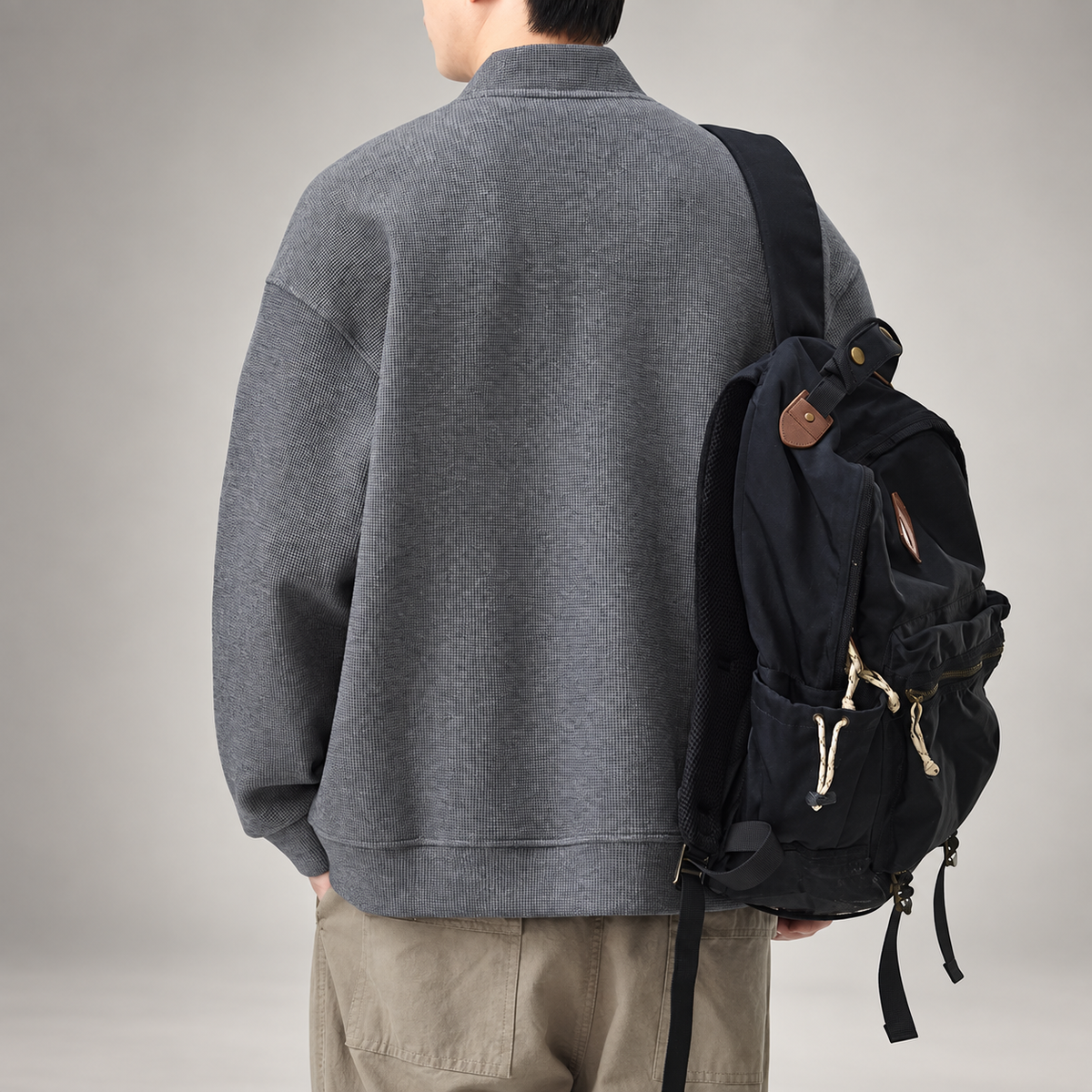 Adrian Men’s Textured V-Neck Cardigan with Patch Pockets